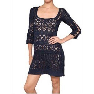 NWT Emilio Pucci Navy Blue Crochet Dress
